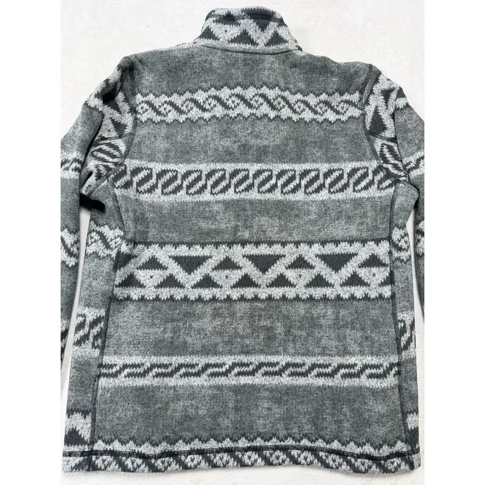 The North Face Tribal Southwest 1/4 Zip Fleece Pullover Gray Men Lg Gorpcore